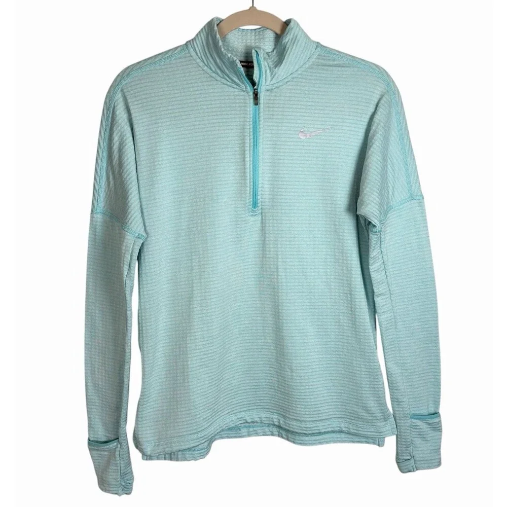 Nike Running Womens Therma Sphere Element Half-Zip Shirt Long Sleeve Blue Size S - Picture 1 of 13